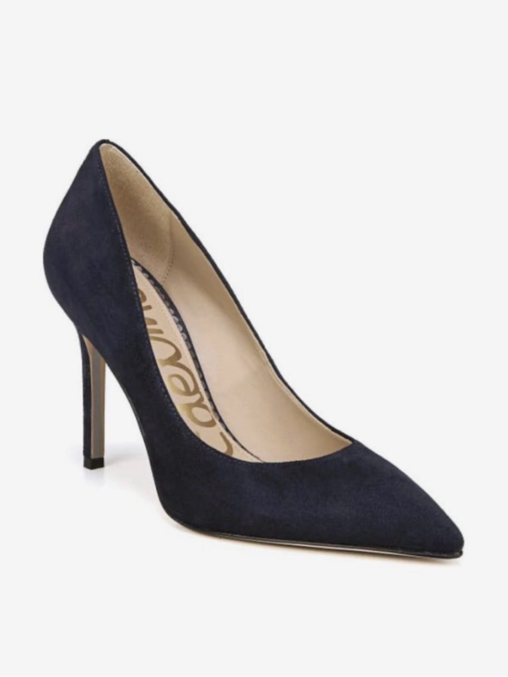 Sam Edelman Navy Suede Pointed-Toe Pump